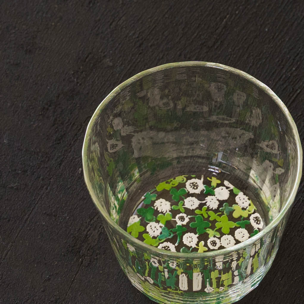 百花景　そばちょこグラス　シロツメクサ｜金津沙矢香