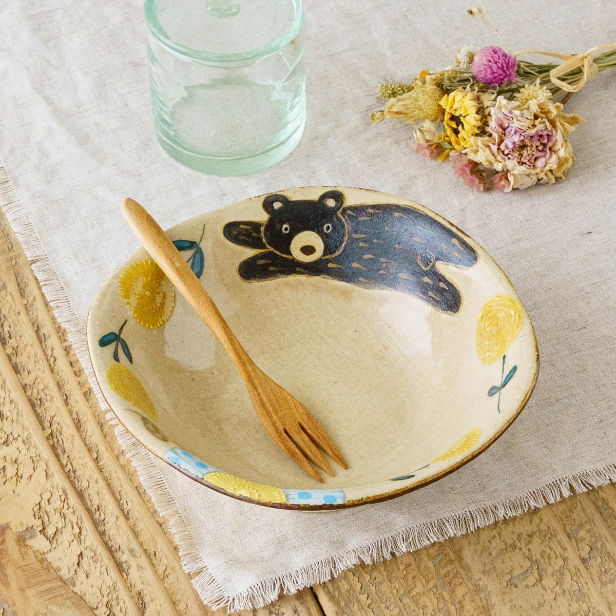 Mimosa square plate Medium｜Natsuko Morino