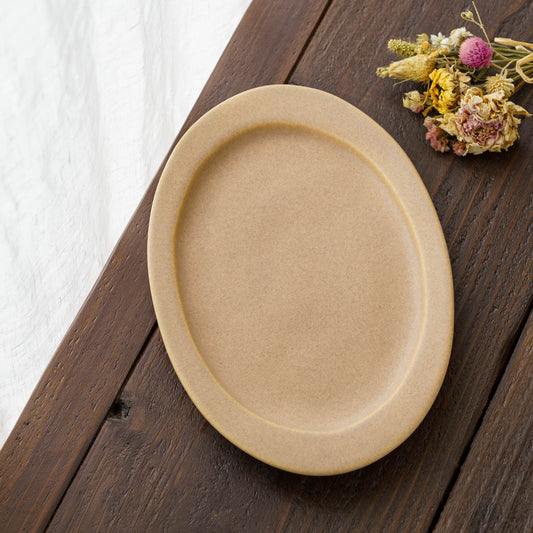 Oval Plate L Pink Beige | Mami Furukawa