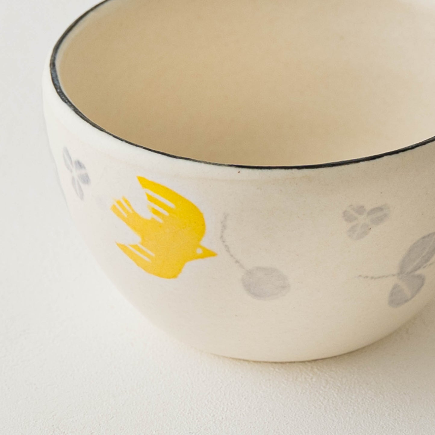 和紙染め　丸マグ　小　メルヘン　花と鳥｜安見工房