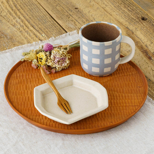 Octagonal Rim Plate S Ivory | Mami Furukawa