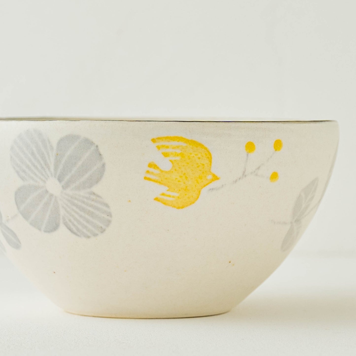 和紙染め　深ボウル　メルヘン　花と鳥｜安見工房