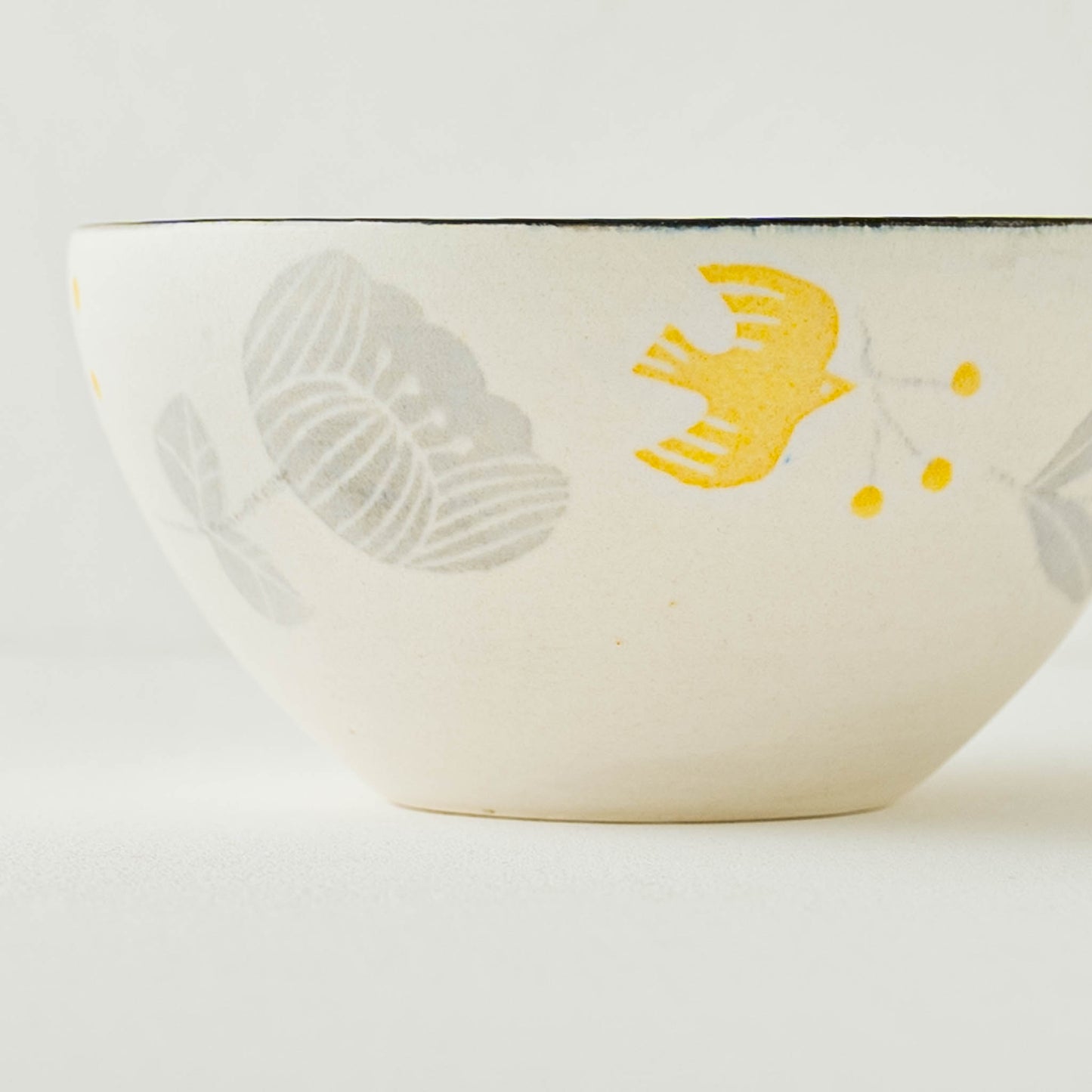 和紙染め　深ボウル　メルヘン　花と鳥｜安見工房