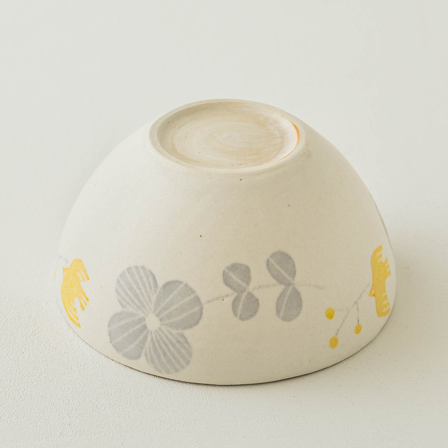 和紙染め　深ボウル　メルヘン　花と鳥｜安見工房