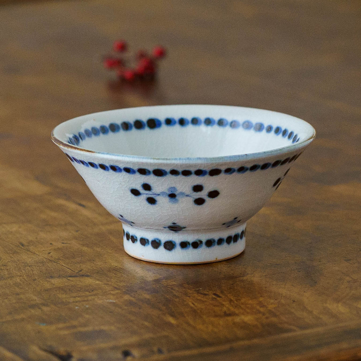 Kotobe pattern rice bowl small Hanagaki pattern Red | Tosai kiln Nagato Ceramics Tobe ware