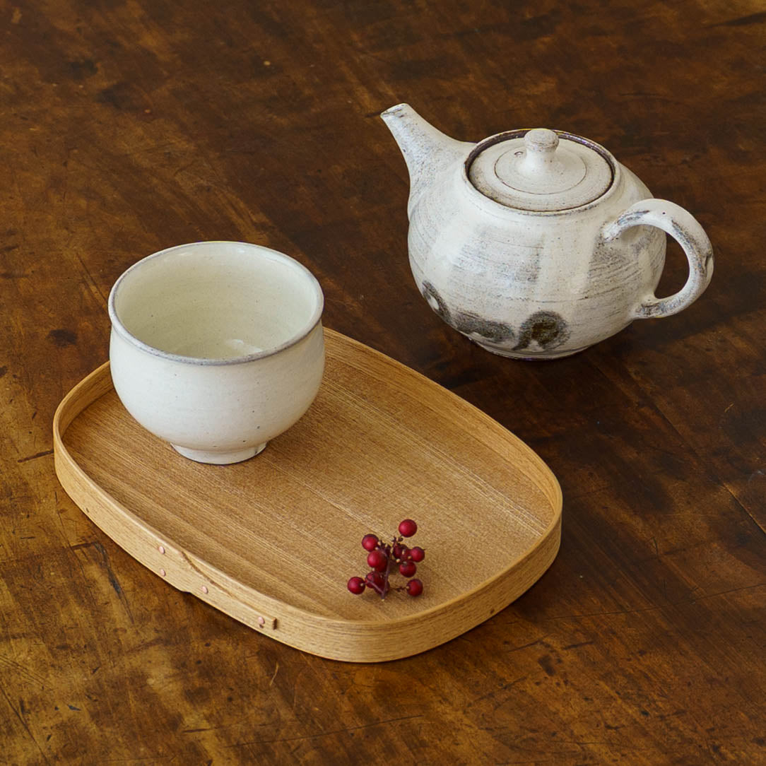 Round Corner mini tray ash  | Tomoharu Funahashi