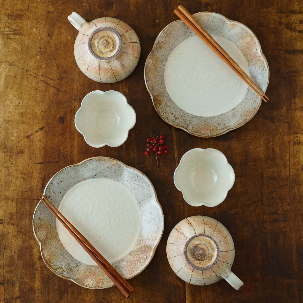 Vertical Iron-Wire Pattern Handled Round Soup Cup | Futani Pottery