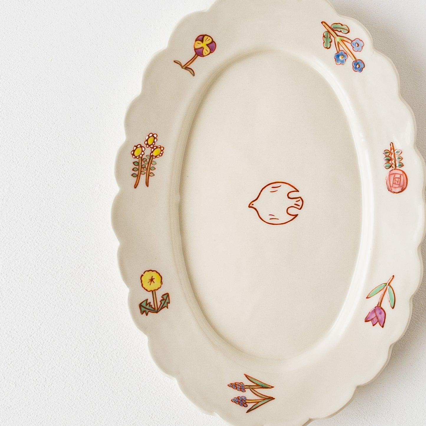 眺めているだけでほっこり和む長浜由起子さんの小花絵付オーバル皿