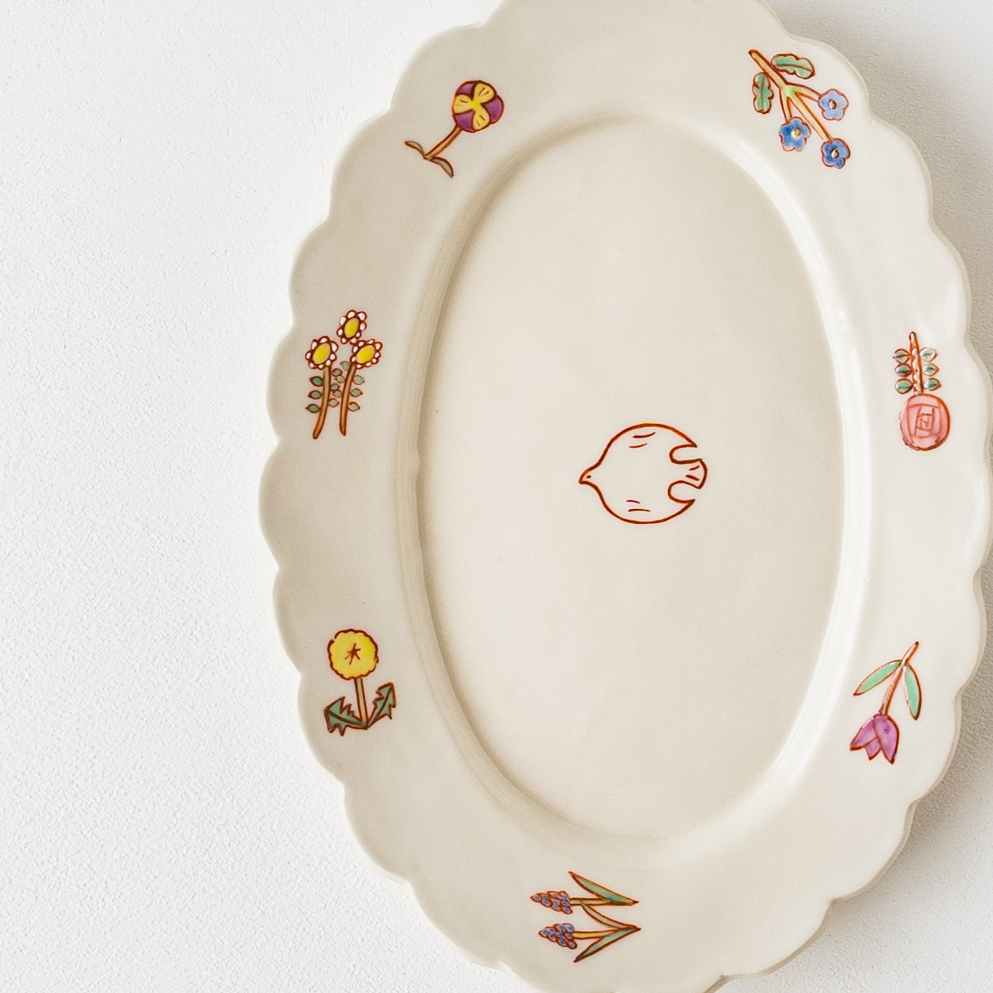 眺めているだけでほっこり和む長浜由起子さんの小花絵付オーバル皿