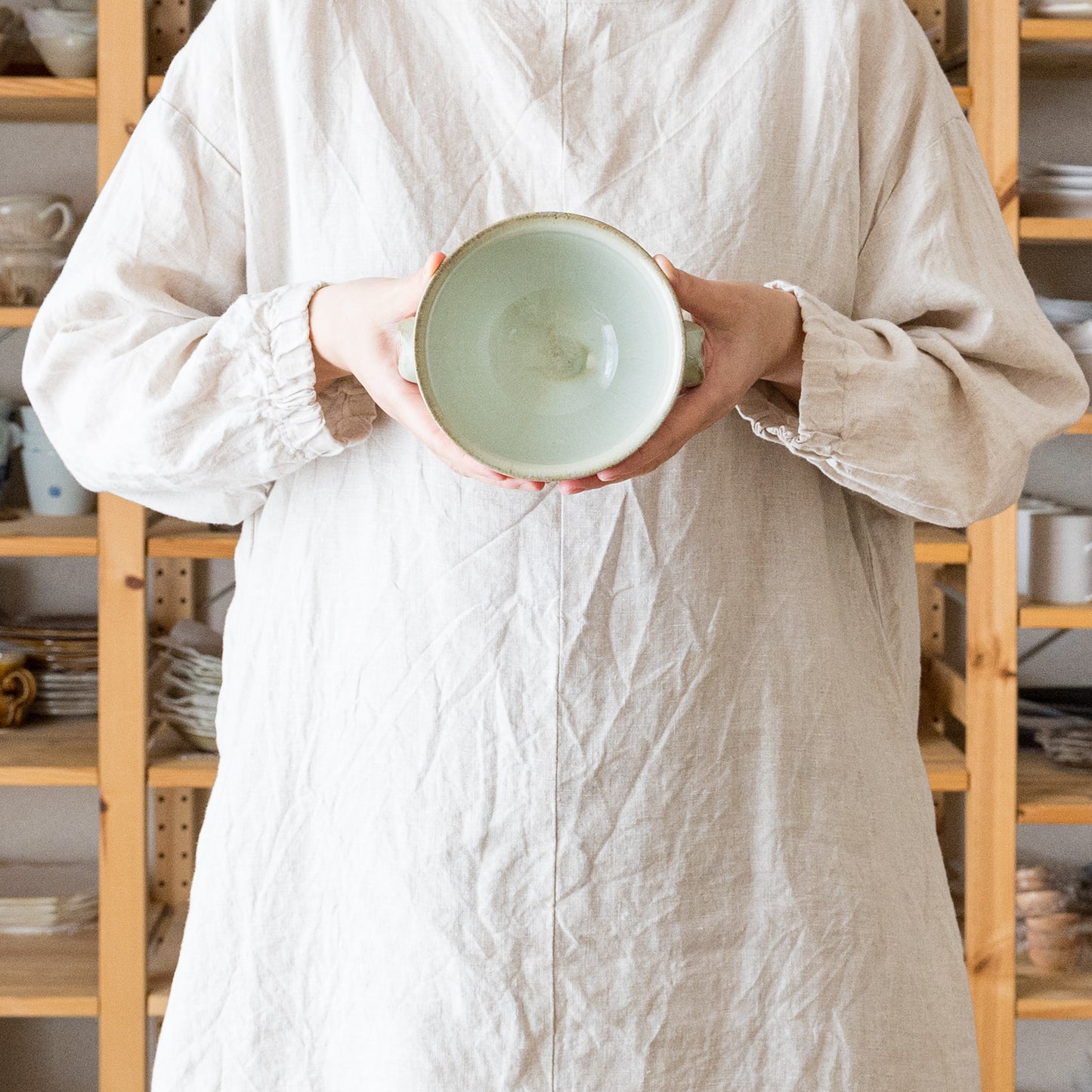 小代焼小代本谷ちひろ窯さんの耳付きスープ碗