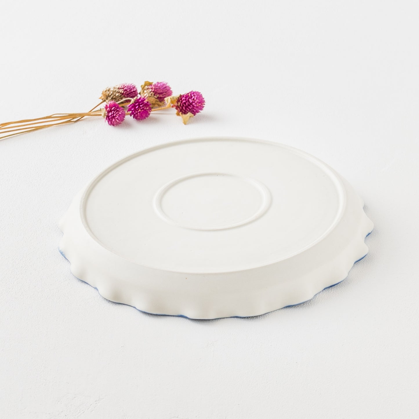 Namimi flat plate 21cm edge blue｜Yuya Machida