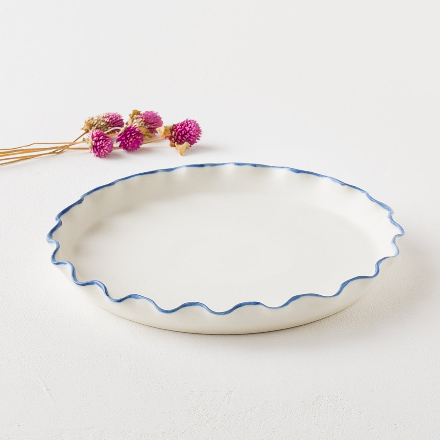 Namimi flat plate 21cm edge blue｜Yuya Machida
