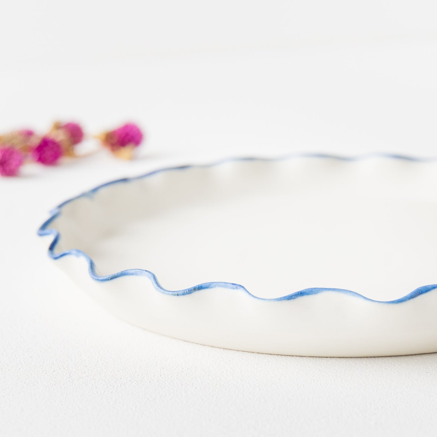 Namimi flat plate 21cm edge blue｜Yuya Machida