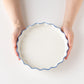 Namimi flat plate 21cm edge blue｜Yuya Machida