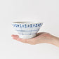 持ちやすくて丈夫な砥部焼陶彩窯の花垣文めし碗
